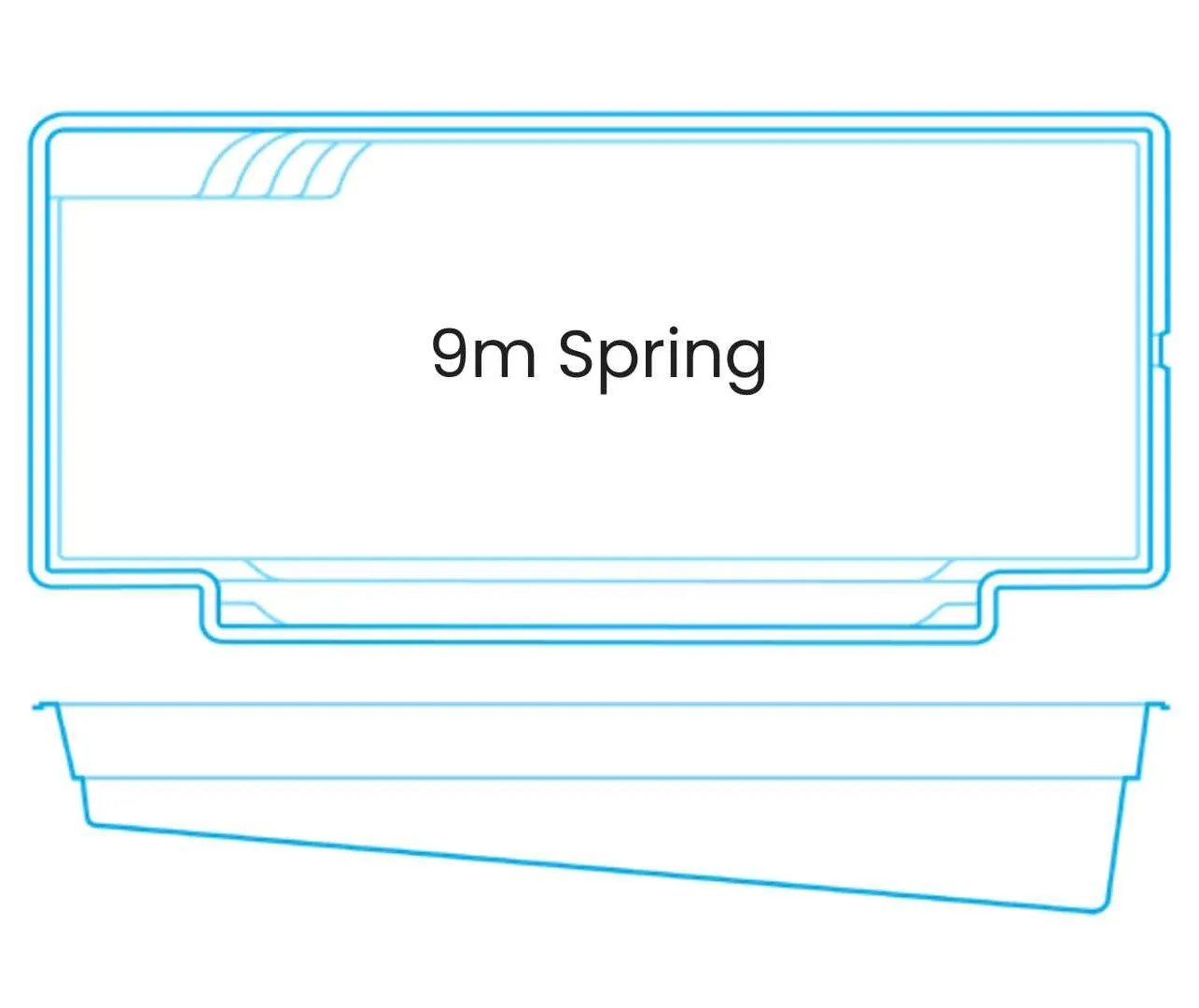 Compact 9m Spring pool layout design illustration