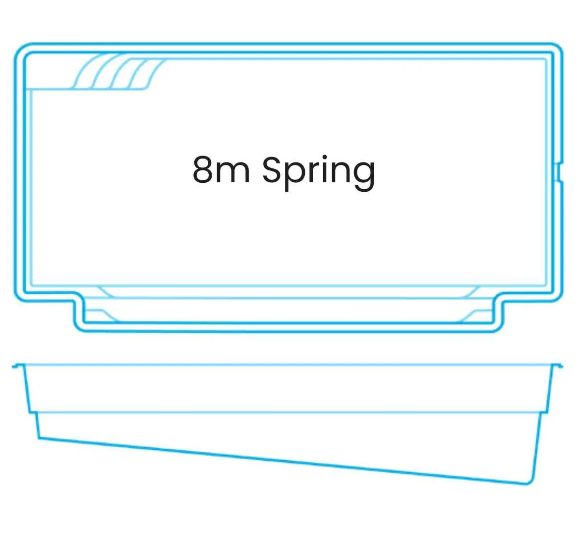 Compact 8m Spring pool layout design illustration