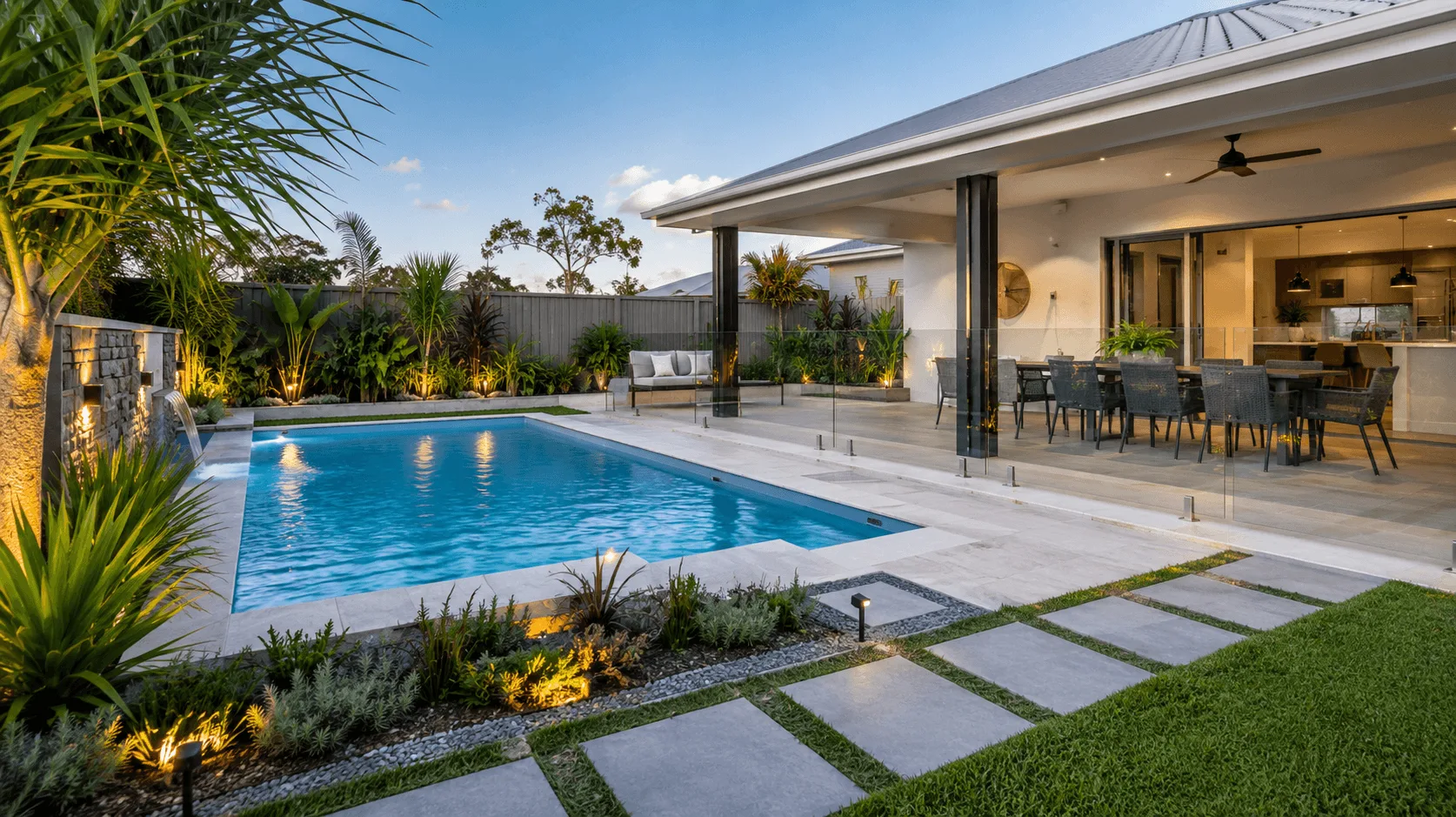 Backyard Design Trends in Brisbane Featuring Fibreglass Pools